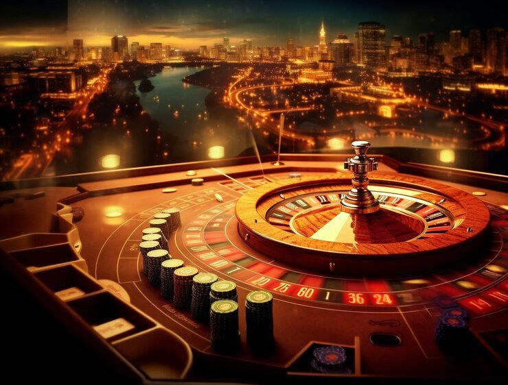 Live poker table with professional dealer and player seats at layar studio